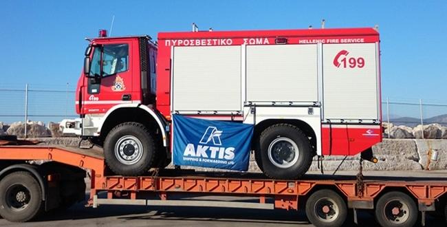 Aktis Handle 37 Fire Trucks from Italy to Greece